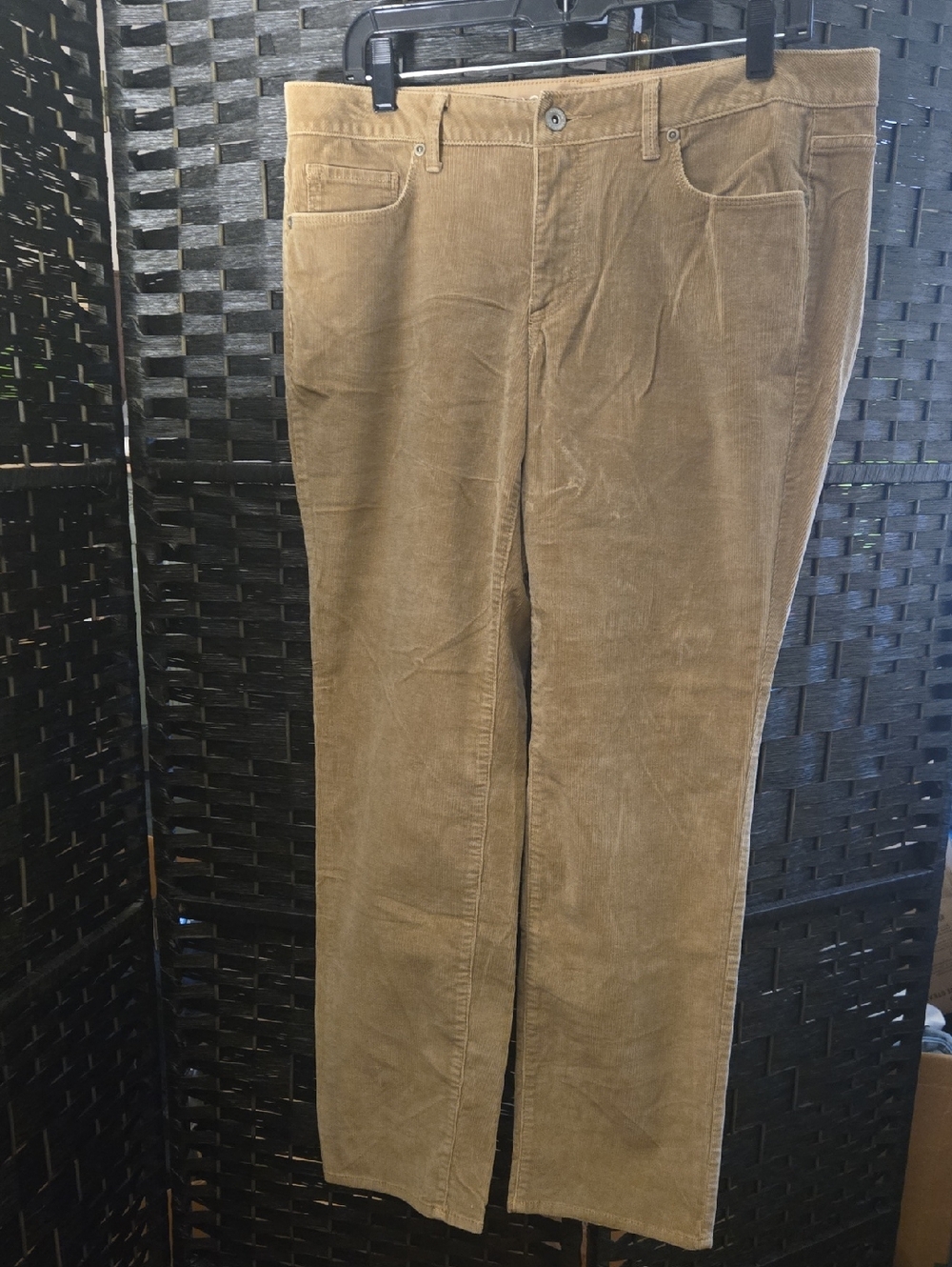 Sonoma Life Style Straight Corduroy Pants Tan Brown 14 Petite